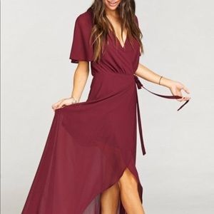 Show Me Your Mumu wrap dress merlot chiffon